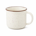 Mug 350 ml en céramique blanc moucheté pour boissons chaudes - style rustique