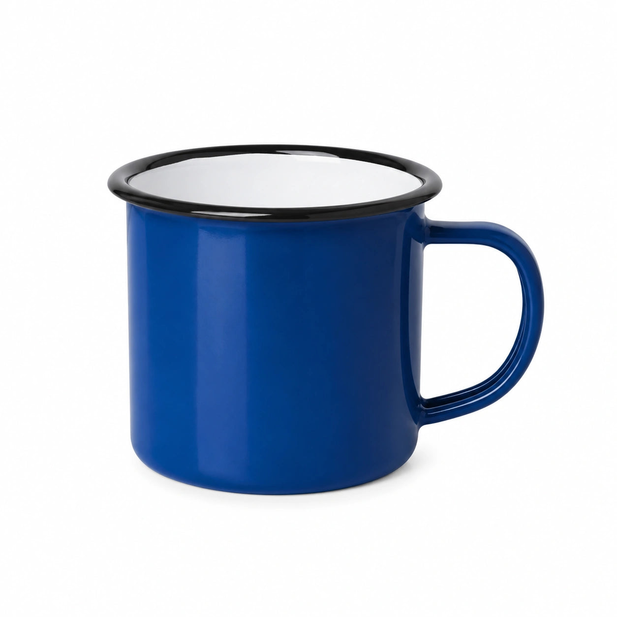 Tasse émaillée 350 ml en acier bleu pour boissons chaudes style classique