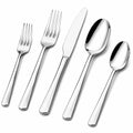 Set de couverts 5 pièces 14 à 23 cm en acier inoxydable argenté pour table style contemporain