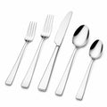 Ménagère 5 pièces en acier inoxydable argenté finition polie pour table