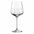 Verre à vin 650 ml en verre transparent cannelé sur pied