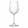 Verre à vin 450 ml 23 cm en verre transparent à pied strié