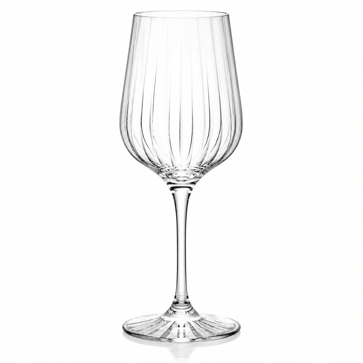 Verre à vin 450 ml 23 cm en verre transparent à pied strié