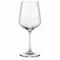 Verre à vin 550 ml 22 cm en verre transparent à pied strié