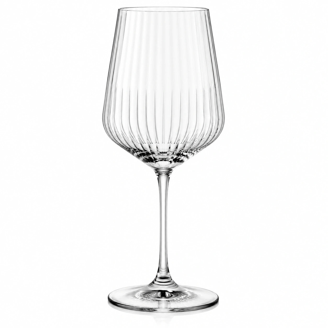 Verre à vin 550 ml 22 cm en verre transparent à pied strié